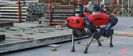 ANYmal legged robot autonomously patrolling construction site