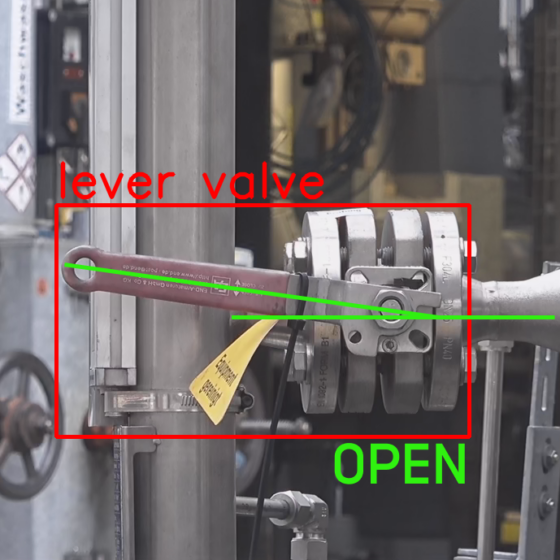 Visual inspection by ANYmal that shows a level valve in the open state