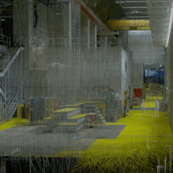 3D Lidar scan that shows a mining facility