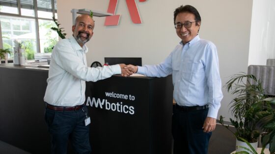 Kiyoshi Ikeda (Head of Sales, Nihon Binary) with Satschin Bansal (VP Partnerships, ANYbotics) at ANYbotics in Zurich.