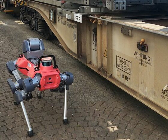 ANYmal inspecting railway rollstock