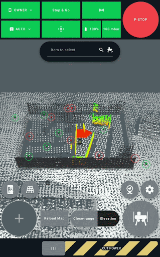 drag-and-drop marker in the desired area of interest, ANYmal is automatically dispatched to the accident site based on an alarm and immediately starts its mission to gather information.