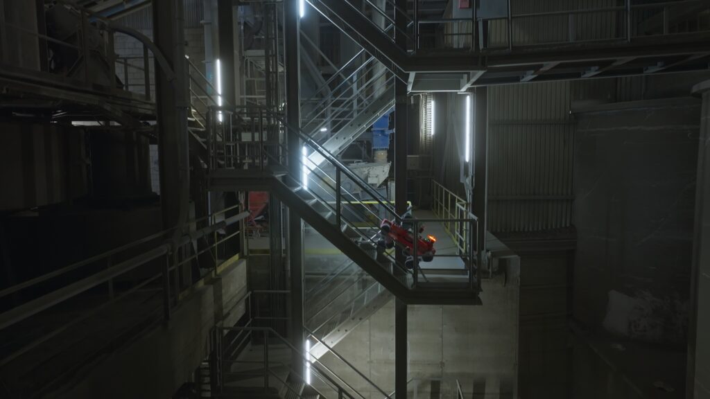 ANYmal four-legged robot conducting an autonomous inspection at Vigier Ciment's Péry cement plant